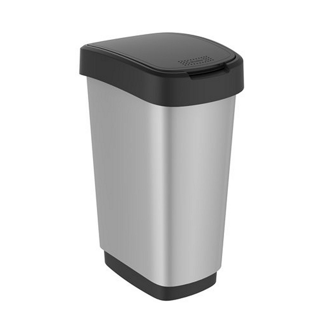 Rotho Twist Waste Bin 50 L Silver/Metallic
