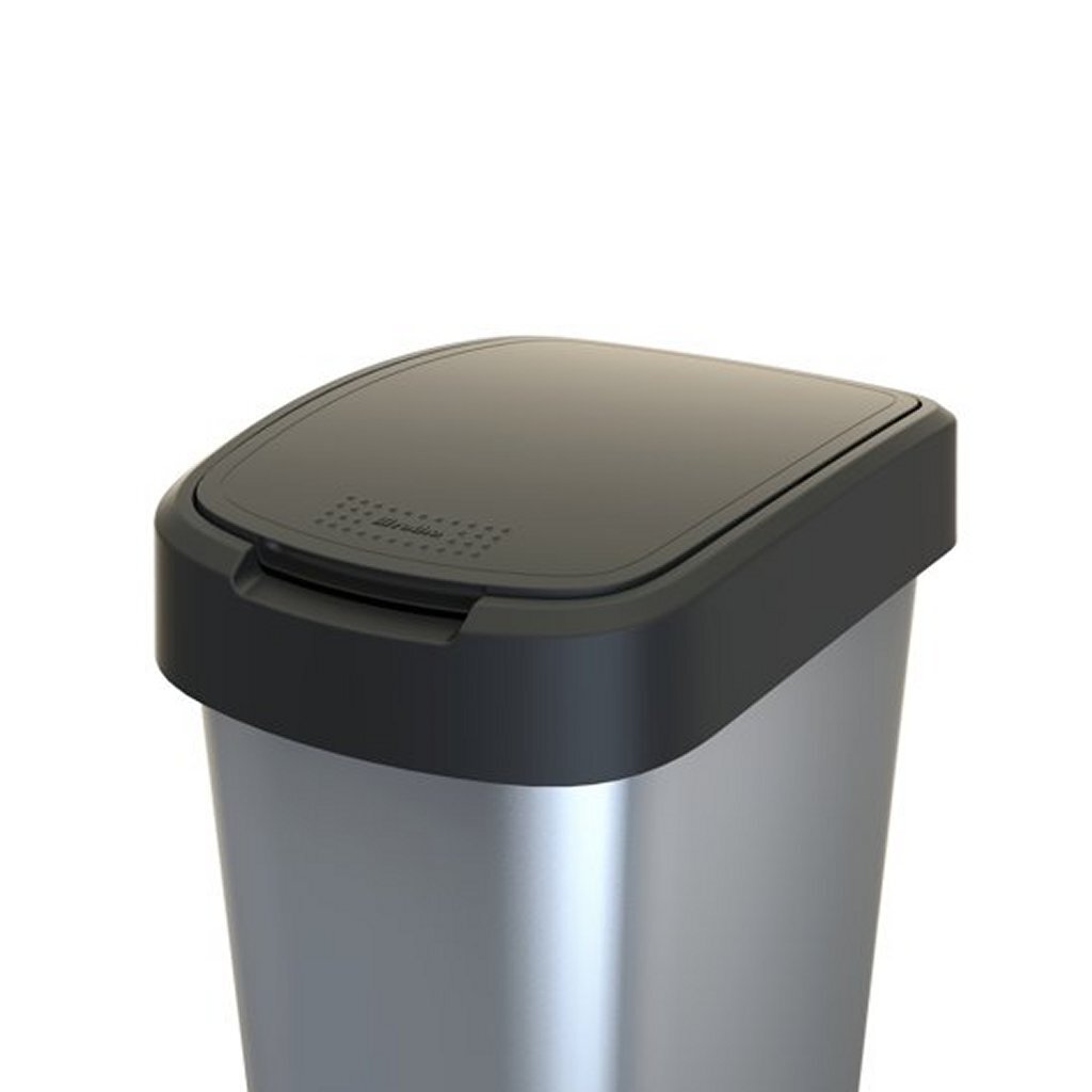 Rotho Twist Waste Bin 50 L Silver/Metallic