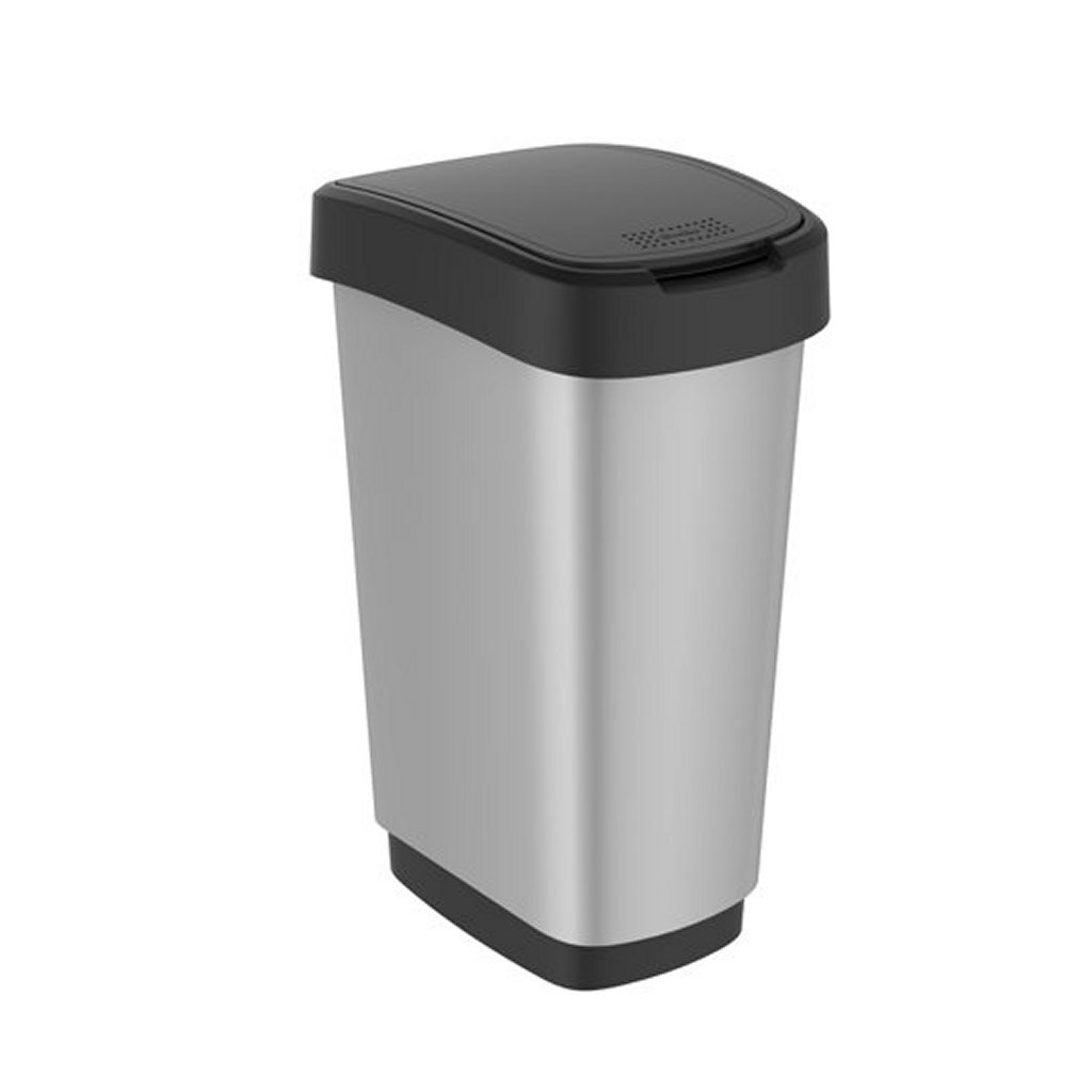 Rotho Twist Waste Bin 25 L Silver/Metallic