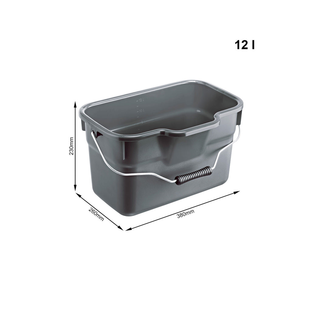 Rotho Basic Rectangular Bucket 12 L Anthracite