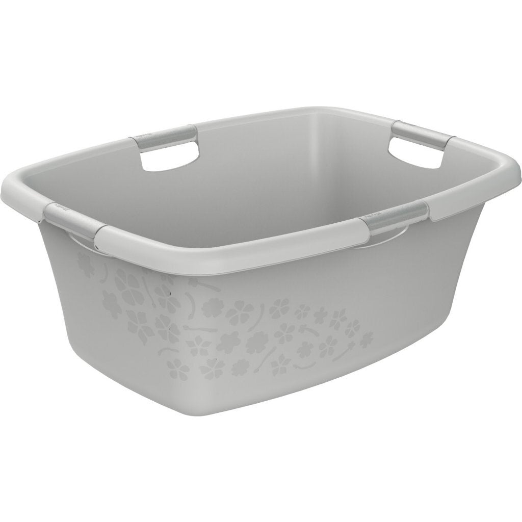 Rotho Flowers Laundry Basket 50 L Cool Grey