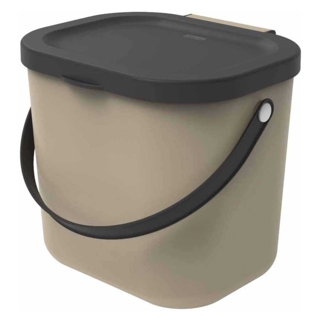 Rotho ALBULA Bio Waste Bin 23.5x20x20.8 cm 6 L Cappuccino