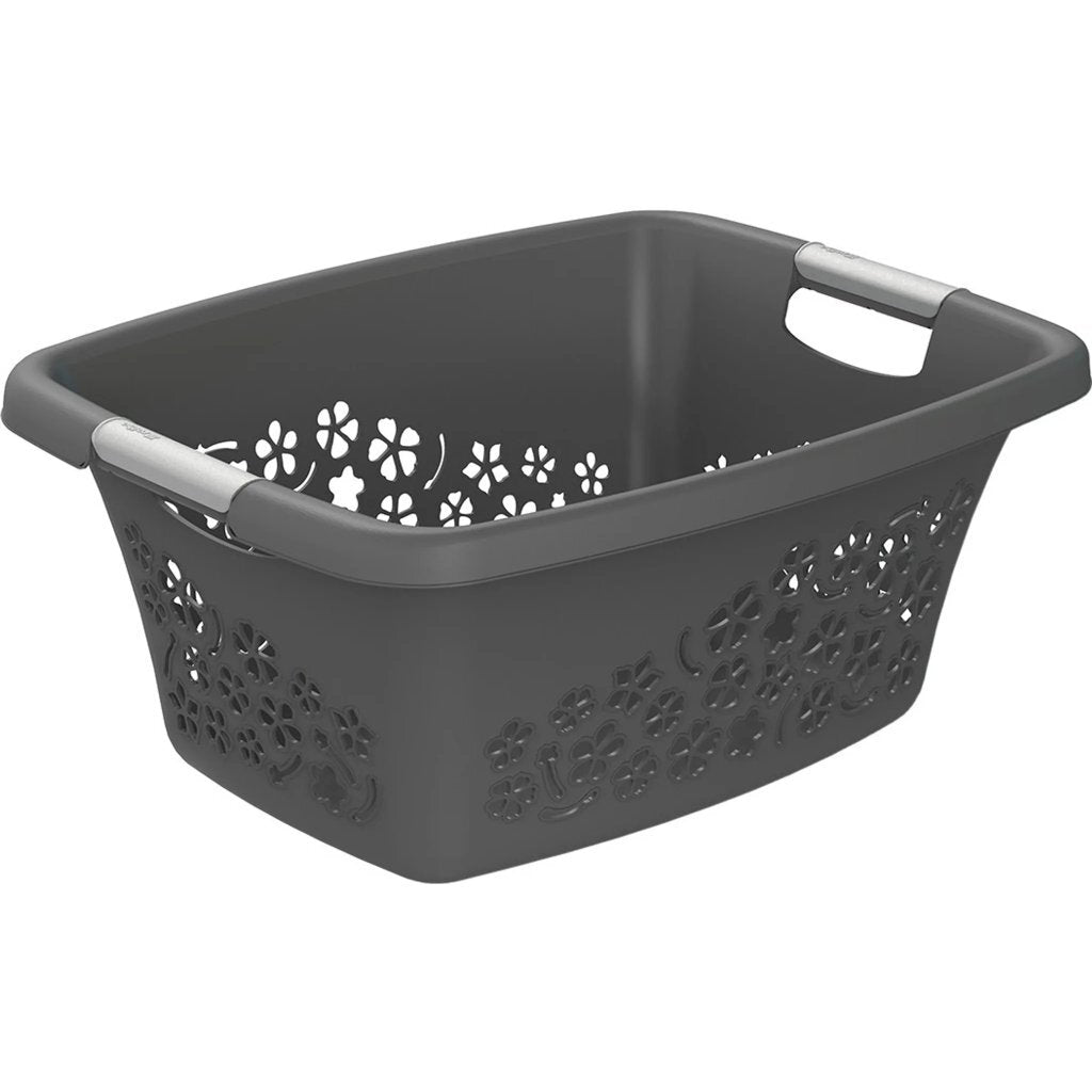 Rotho Flowers Laundry Basket 25 L Anthracite