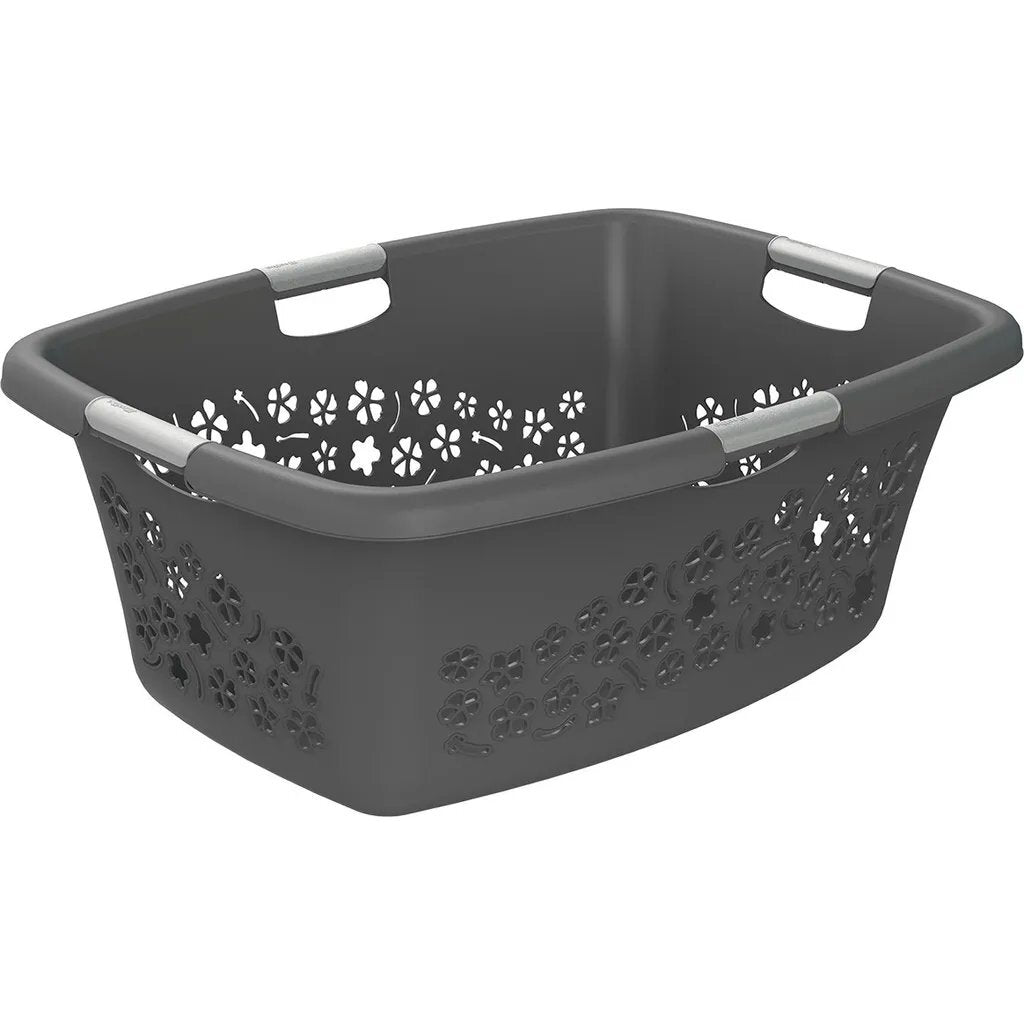Rotho Flowers Laundry Basket 50 L Anthracite