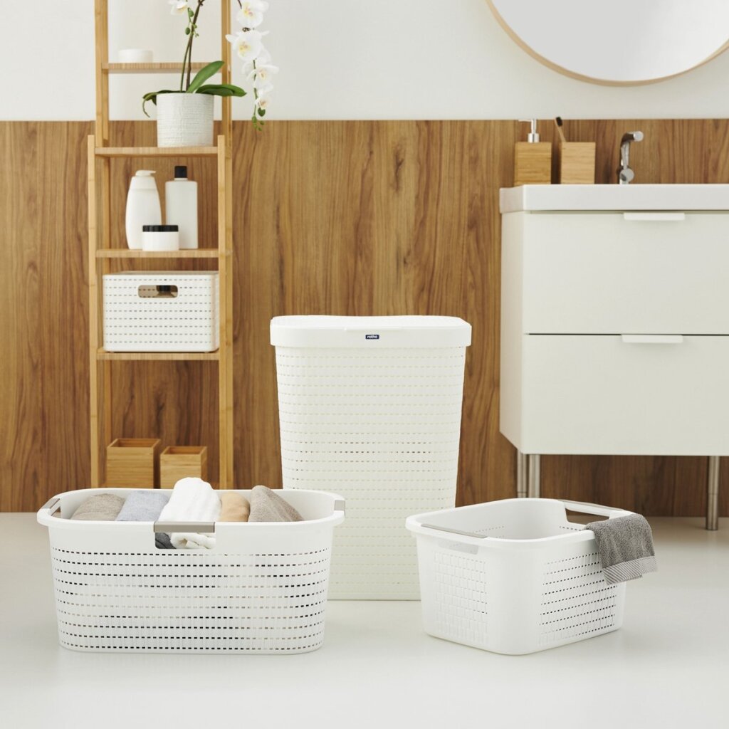Rotho Country Laundry Collector 55 L White