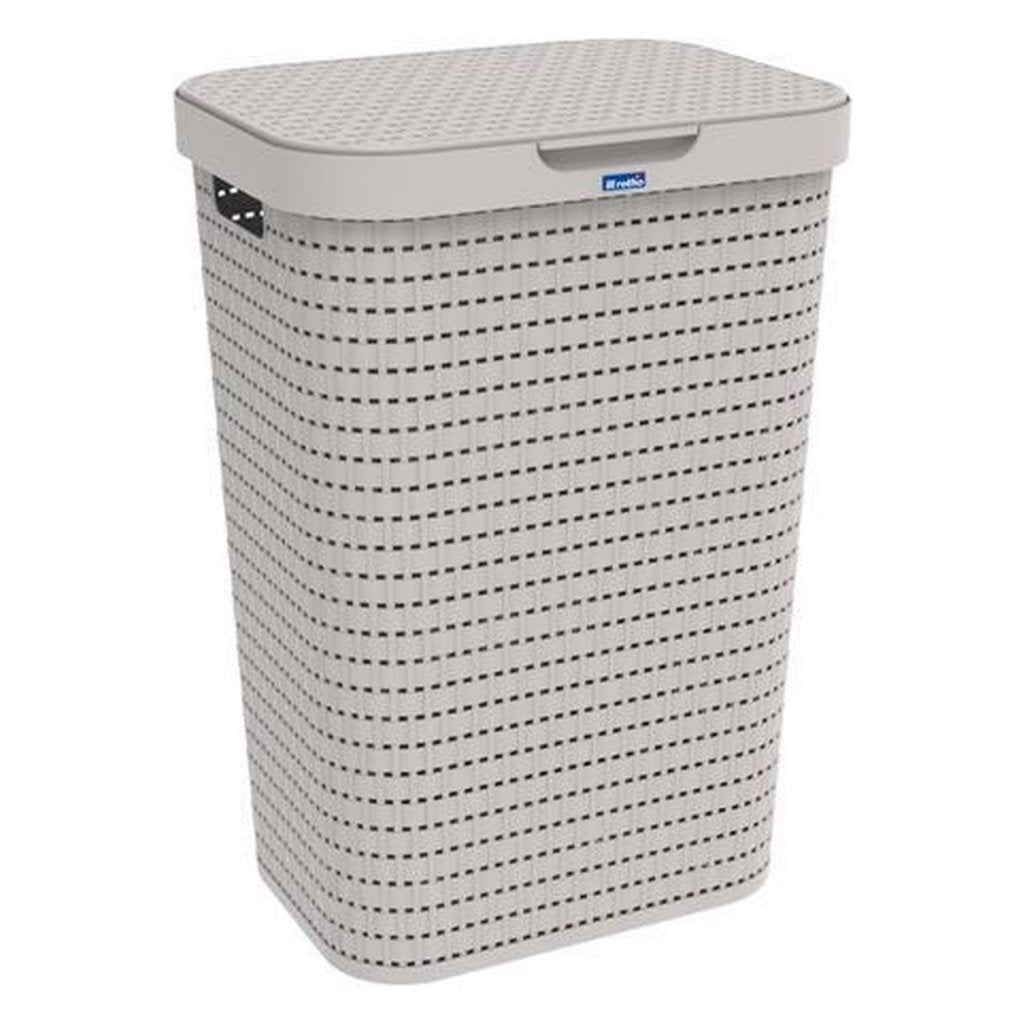 Rotho Country Laundry Basket 55 L Cappuccino