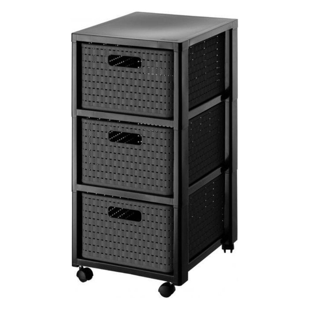 Rotho Chest of Drawers with Wheels 3x18L Anthracite