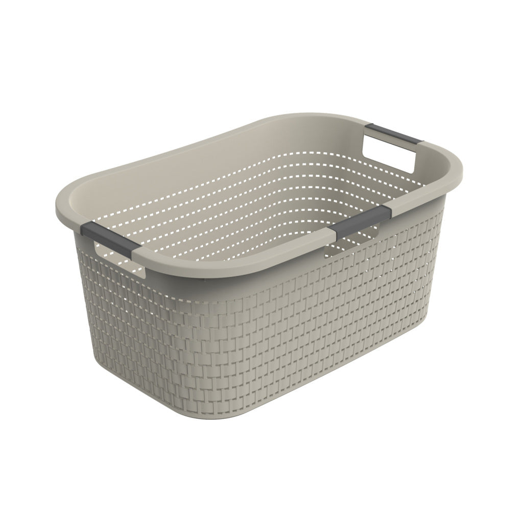 Rotho Country Laundry Basket 40 L Cappuccino