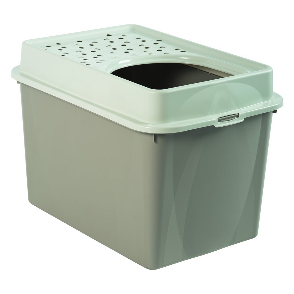 Rotho Eco Berty Cat Litter Box with Top Entrance Cappuccino/Sand 57.2 x 39.3 x 40.4 cm