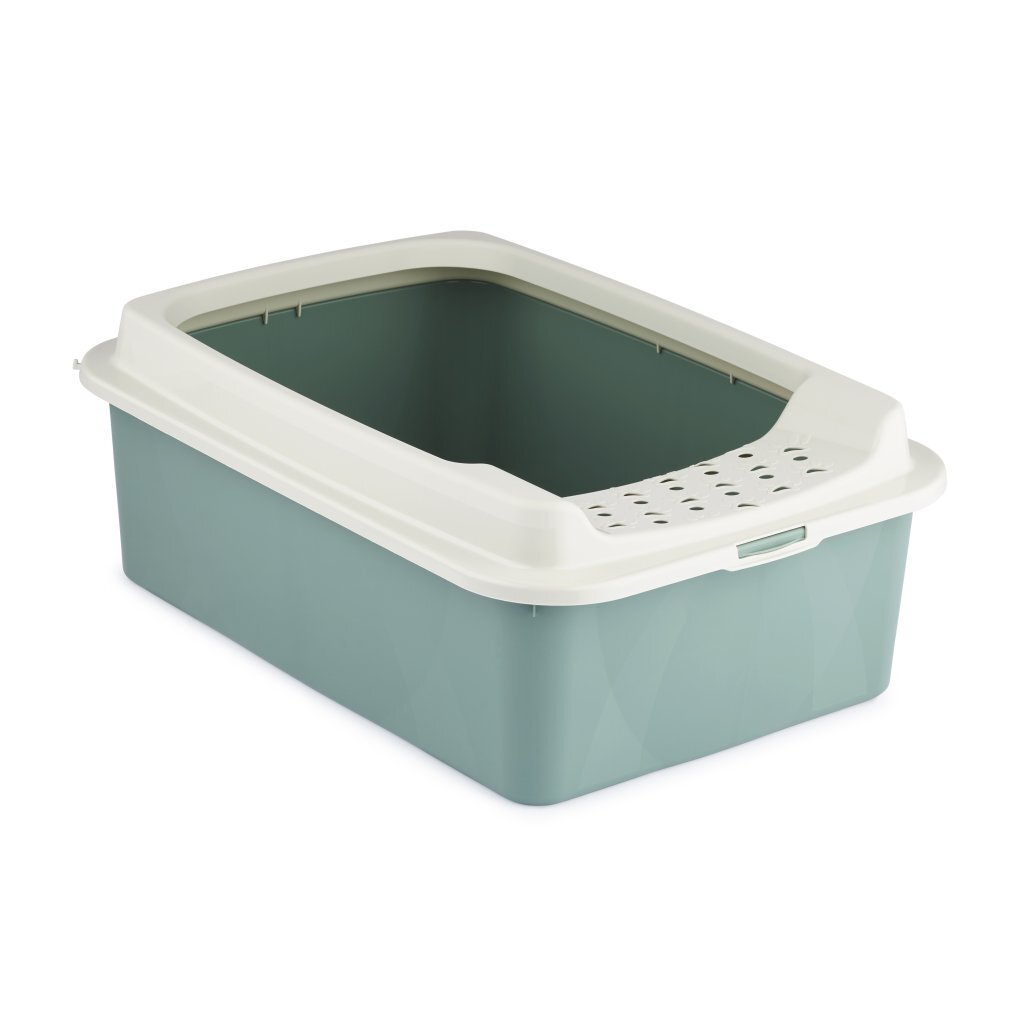 Rotho Eco Bonnie Cat Litter Box with Top Entrance M Green/Sand 57.2 x 39.3 x 20.9 cm