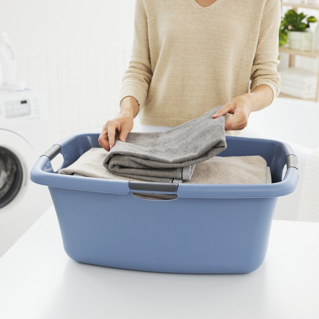 Rotho Flowers Laundry Basket 50 L Horizon Blue