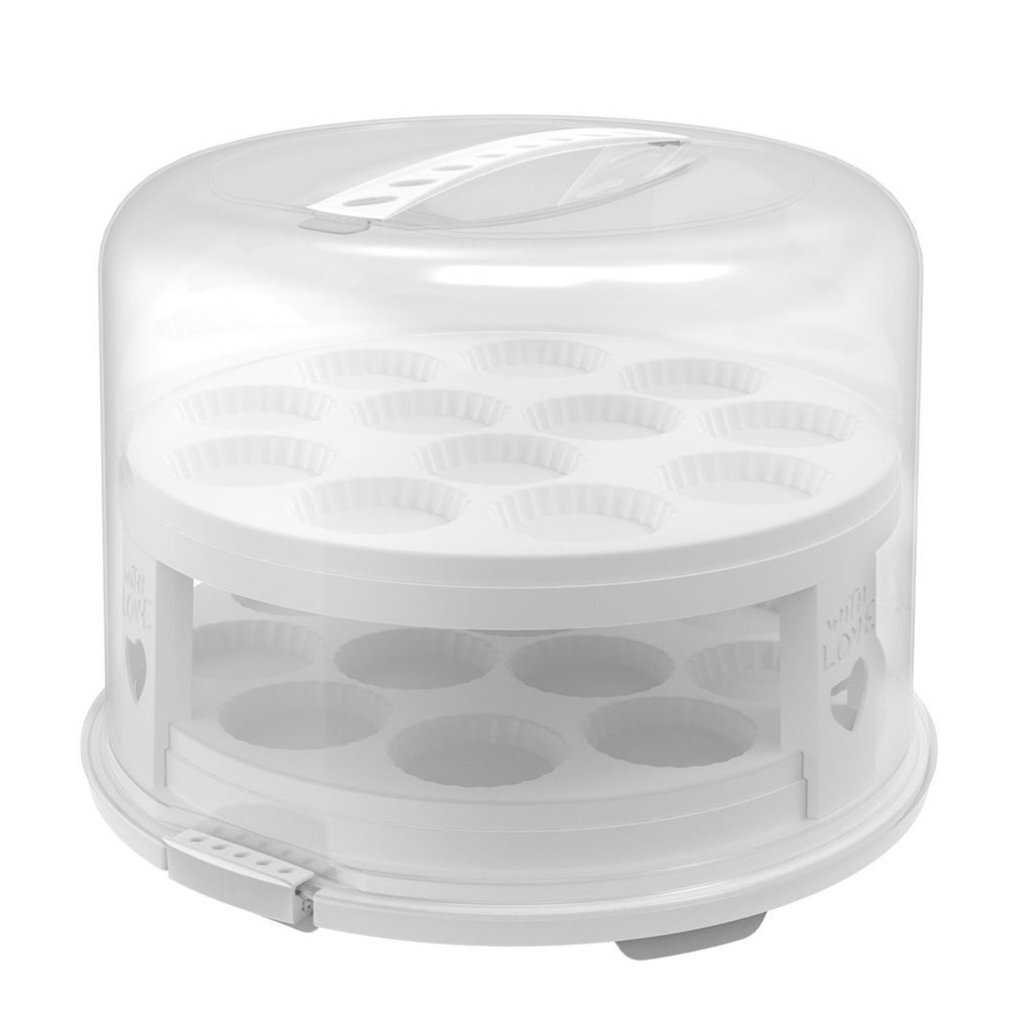 Rotho Fresh Cake Box XL + Cupcake Holders 35.5x34.5x26 cm White/Transparent