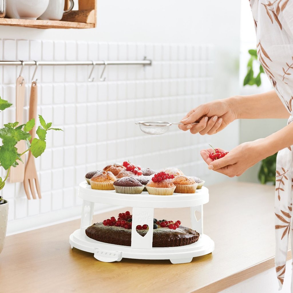 Rotho Fresh Cake Box XL + Cupcake Holders 35.5x34.5x26 cm White/Transparent