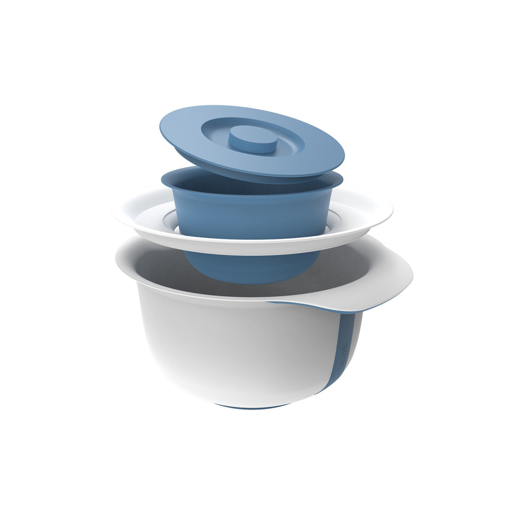 Rotho Fresh Mixing Bowl with Splashback Lid 4 L Horizon Blue