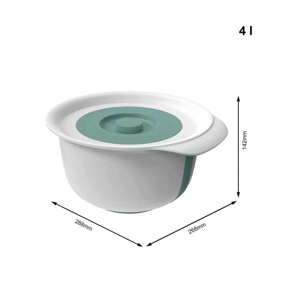 Rotho Fresh Mixing Bowl with Splash Lid 4 L Mistletoe Green
