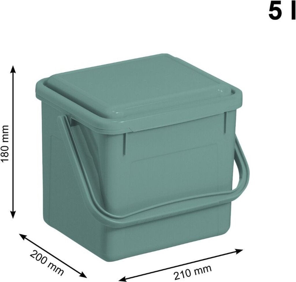 Rotho Bio Waste Bin 4.5 L Mistletoe Green
