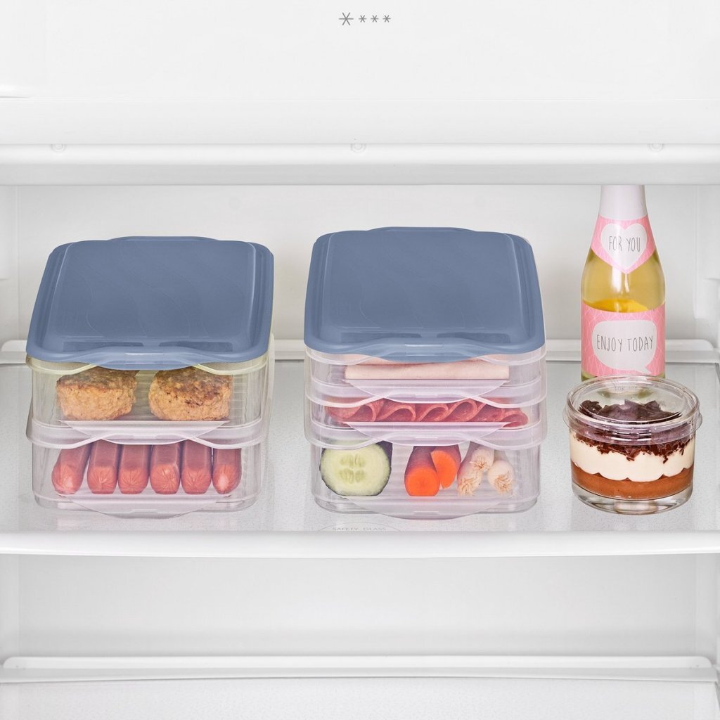 Rotho RONDO Meat Container 2x0.75 L 1x1.35 L Horizon Blue/Transparent 2x0.75L 1x1.35L