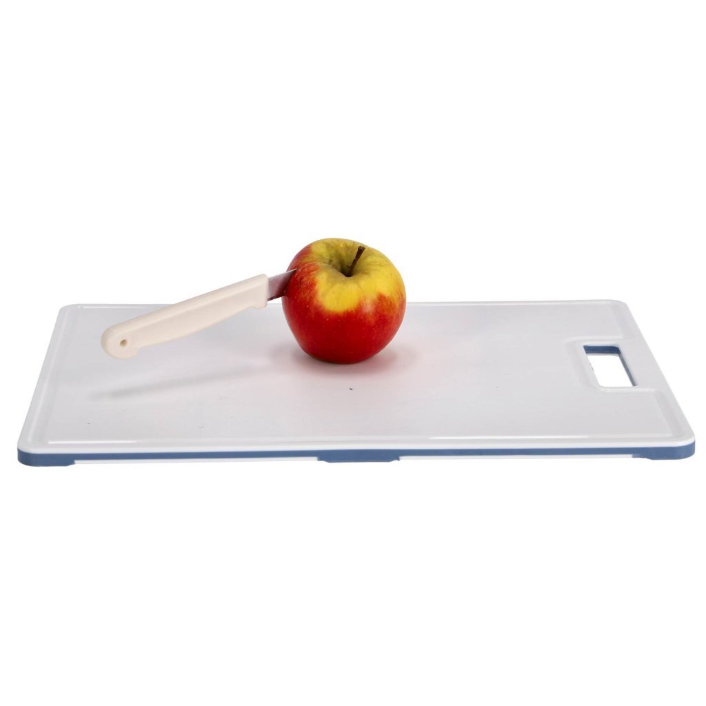 Rotho Caruba Cutting Board 34x25x0.9 cm White/Horizon Blue