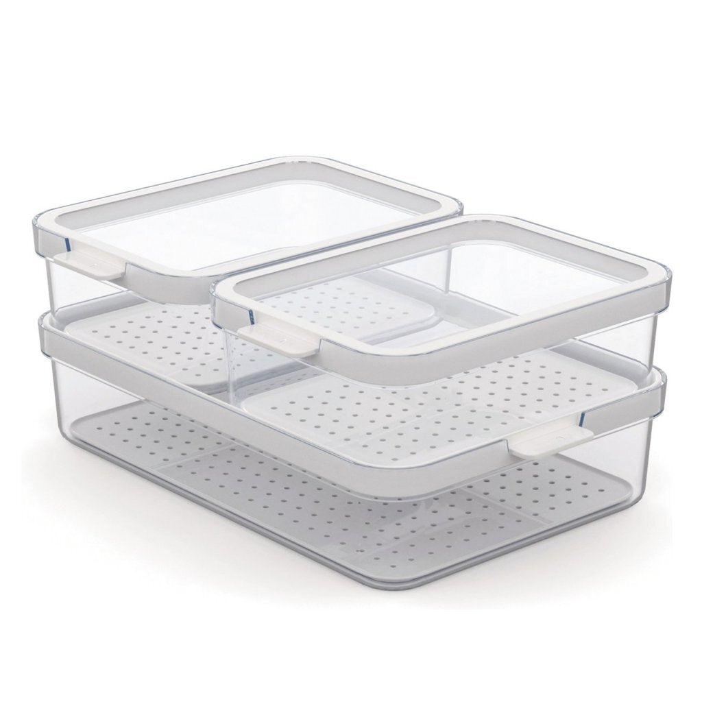 Rotho Cauma Refrigerator Organizer Set 2.6 L + 2x1.2 L Transparent 2x1.2L
