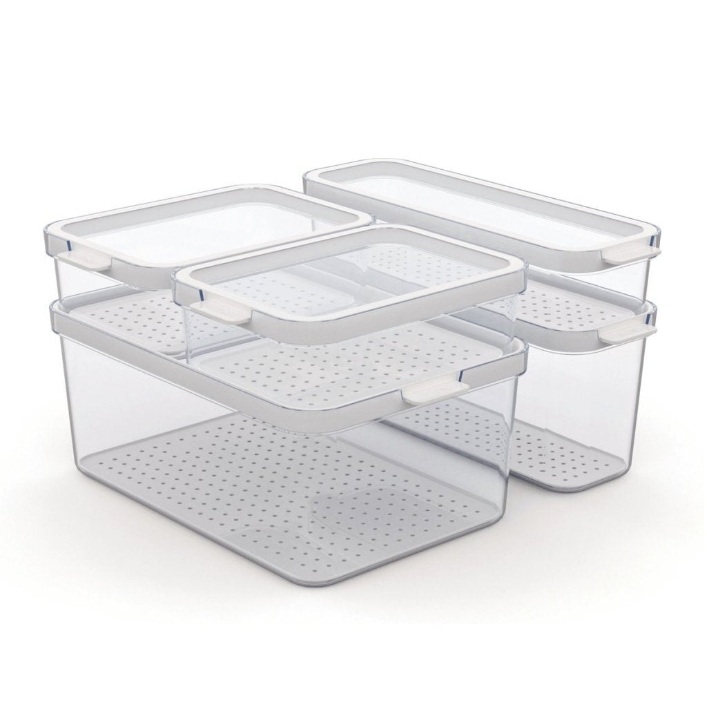 Rotho Cauma Refrigerator Organizer Set 4.65 L + 2 L + 1.15 L + 2x1.2 L Transparent