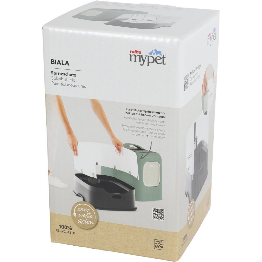 Rotho Biala Cat Litter Box with Splash Shield