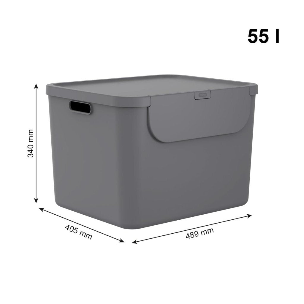 Rotho ALBULA Waste Separator 55 L Anthracite 40.5x48.9x34 cm