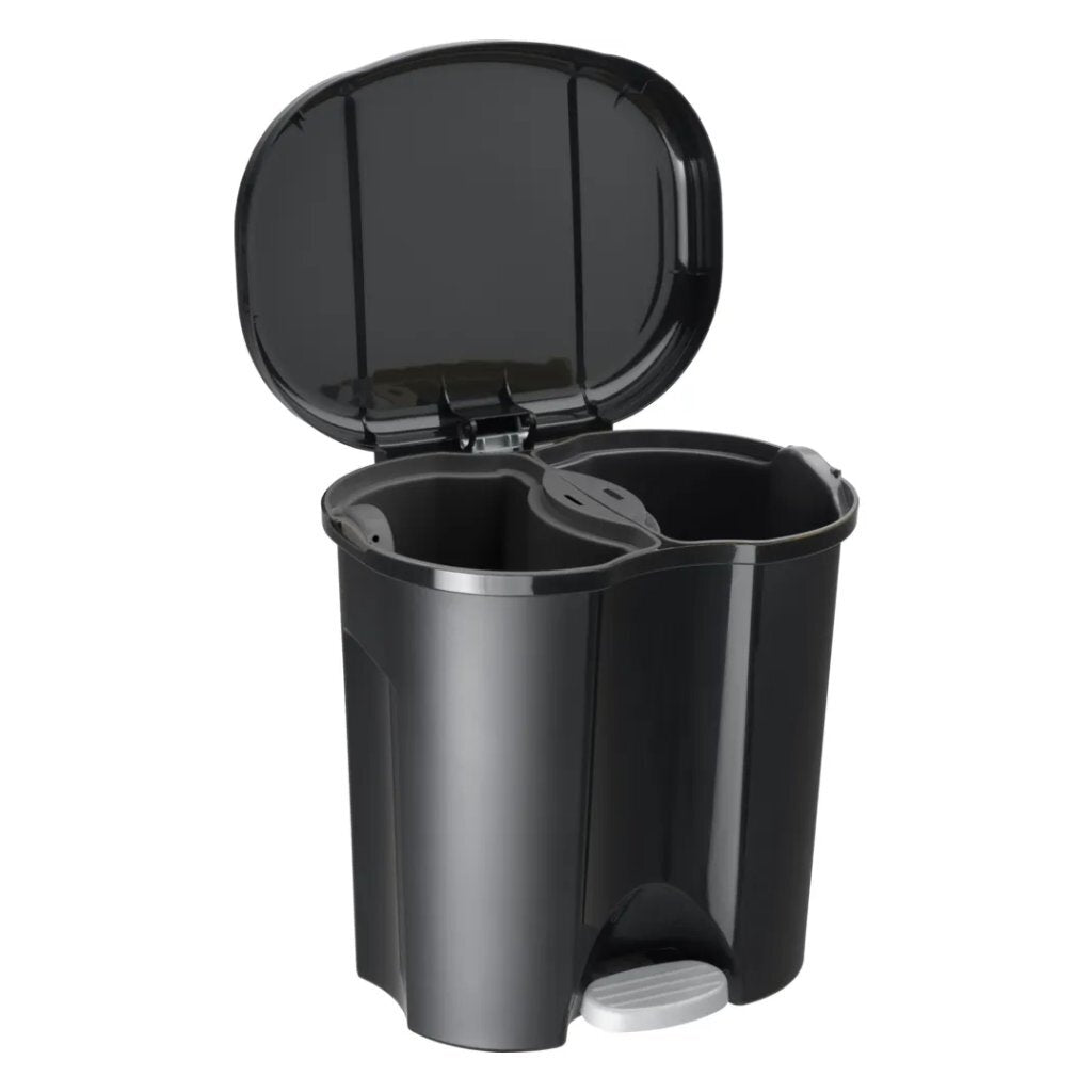 Rotho PILA Pedal Bin Waste Separator 2x10L Black