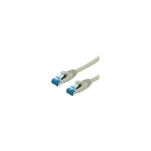 Roline - Patch-Kabel - RJ-45 (M) bis RJ-45 (M) - 5 m - SFTP, PiMF - CAT 6a - halogenfrei, geformt, ohne Haken - Grau afbeelding 1