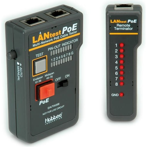 HOBBES 13.01.3371 Netzwerkkabel-Tester PoE-Tester Schwarz (13.01.3371) afbeelding 1