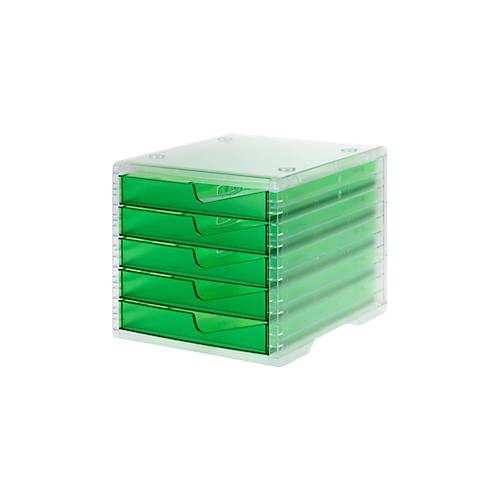 styro Schubladenbox styroswingbox light gecko DIN C4 mit 5 Schubladen (275-8430.25124) afbeelding 1