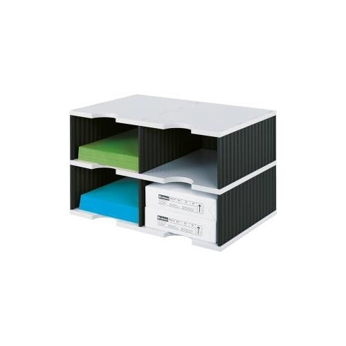 styrodoc duo Dateiablagebox Polystyrol Schwarz - Grau (268-0222.98) afbeelding 1
