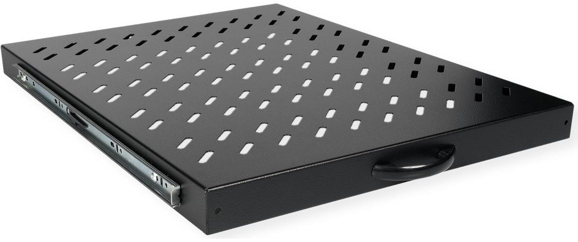 ROLINE 19 Zoll Fachboden 1 HE ausziehbar 550 T 25 kg schwarz (26.21.0276) afbeelding 1