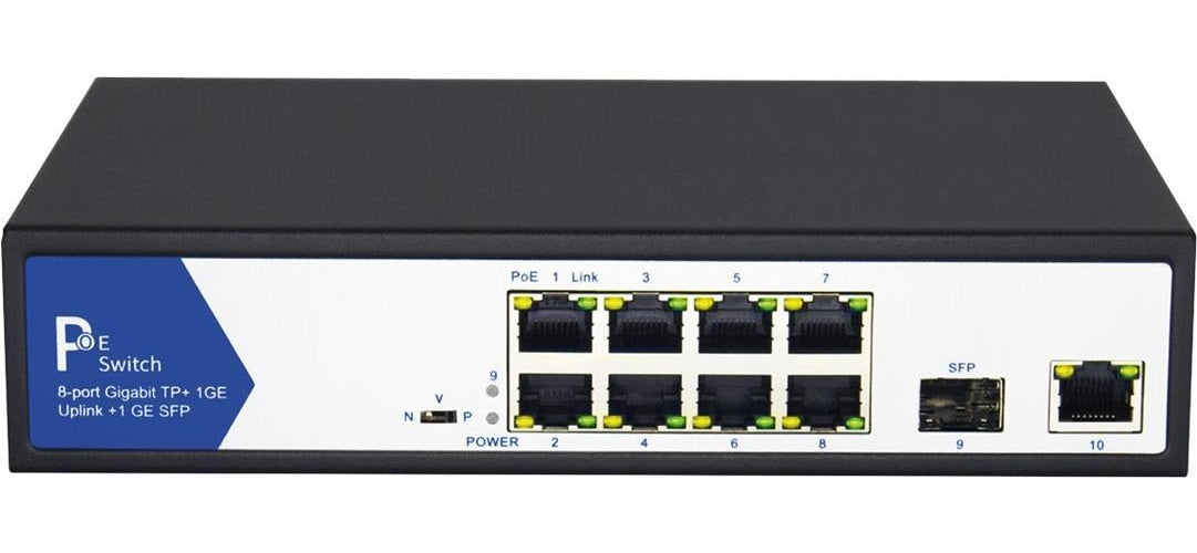 PoE 10/100 Sw. 8x+ 1xGiga+1xSFP - Switch - 1 Gbps (21.99.1193) afbeelding 1