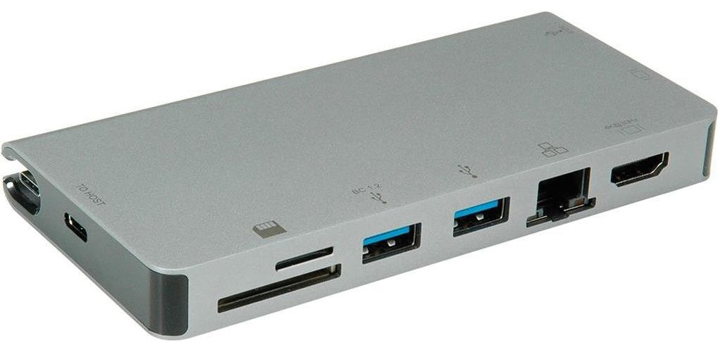 ROLINE 12.02.1022 Notebook-Dockingstation & Portreplikator Verkabelt USB 3.2 Gen 1 (3.1 Gen 1) Type-C Grau (12.02.1022) afbeelding 1
