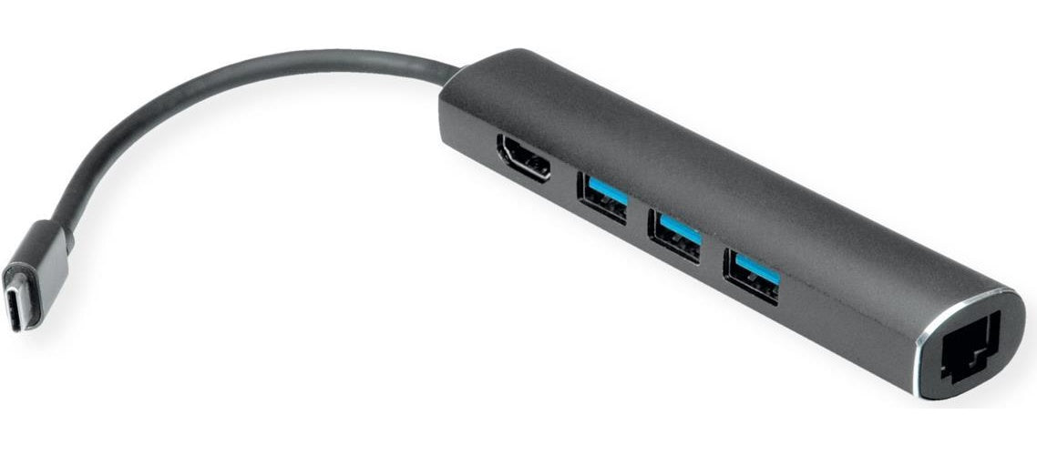 Value 12.99.1043 Notebook-Dockingstation & Portreplikator Verkabelt USB 3.2 Gen 1 (3.1 Gen 1) Type-C Grau (12.99.1043) afbeelding 1