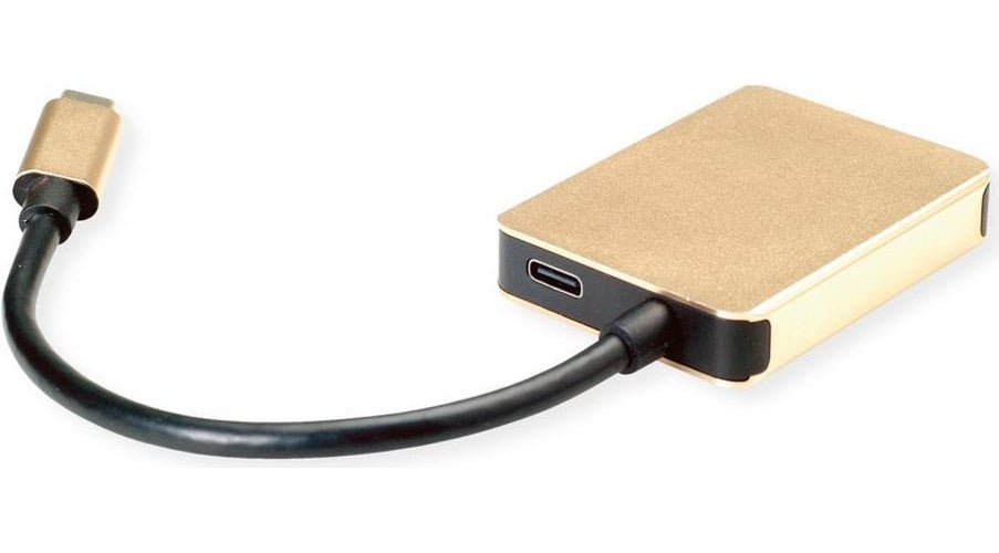 ROLINE 12.02.1120 Notebook-Dockingstation & Portreplikator Verkabelt USB 3.2 Gen 1 (3.1 Gen 1) Type-C Gold (12.02.1120) afbeelding 1