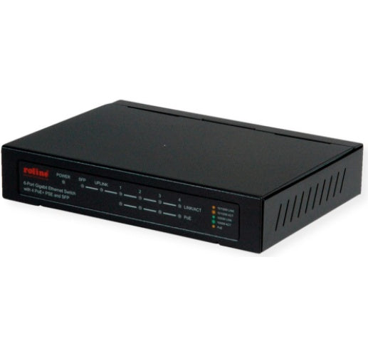 ROLINE 21.14.3524 Netzwerk-Switch Gigabit Ethernet (10/100/1000) Power over Ethernet (PoE) Schwarz (21.14.3524) afbeelding 1