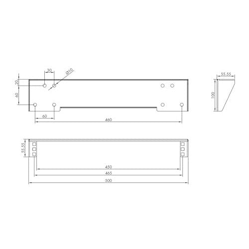 VALUE 48,30cm (19") Wand-/Untertischhalterung 1HE - 1 HE (26.99.0410) afbeelding 5