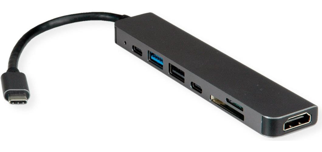 VALUE USB-C Dock HDMI+2x USB A 2.0+3.2G+SD/TF+PD 4K - Digital/Daten - Digital/Display/Video (12.99.1136) afbeelding 1
