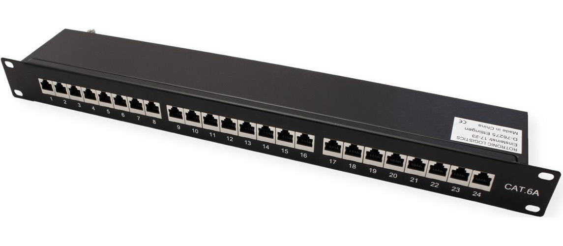 VALUE 19"-Patchpanel Kat6A/Kl.EA 24 Ports geschirmt black - Digital/Daten (26.99.0364) - 7630049628717 - image 1