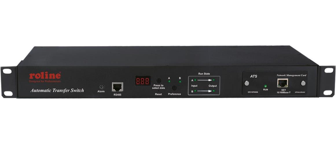 ROLINE Auto-Transferswitch 2x C20 6x C13+ C19 - Rack-Modul (19.07.3415) afbeelding 1