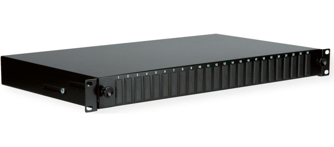VALUE 19"-Spleißbox 24xSC-DX/LC-Quad 1HE schwarz (21.99.0649) afbeelding 1