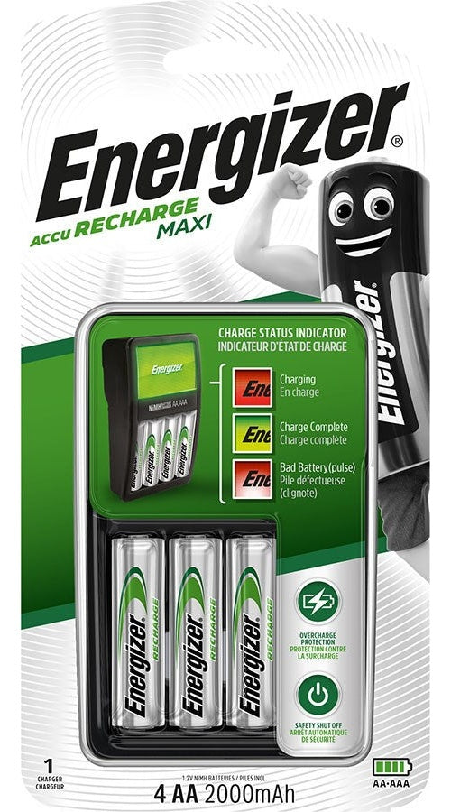 ENERGIZER Maxi ACCU HR6 POW battery charger + 2 AA 2000 mAh batteries - 7638900321401 - image 1