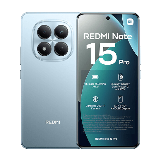 Xiaomi Redmi Note 15 Pro Smartphone - 6.77" AMOLED - 256 GB - Glacier Blue (MZB0MGXEU)