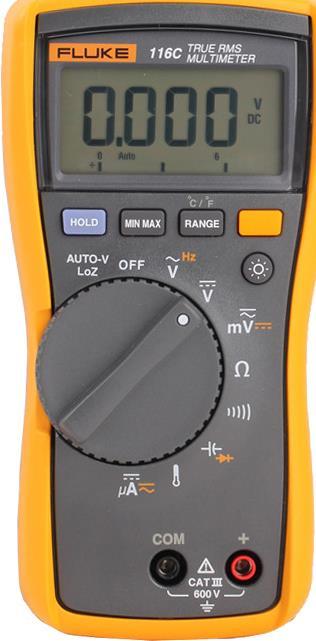 Fluke 116 Digital Multimeter with Thermometer for HVAC - Model 2583601