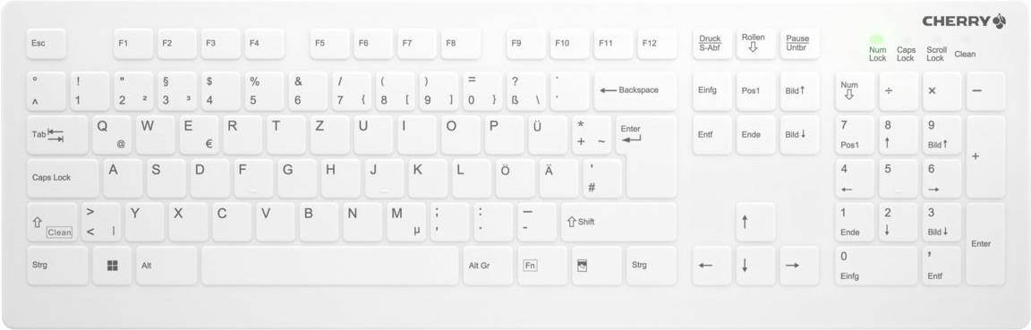Active Key Cherry Medical Wireless AK-C8112-FUS-W/DE - vollversiegelt - 105 Tasten - deutsch - weiß (AK-C8112-FUS-W/DE)