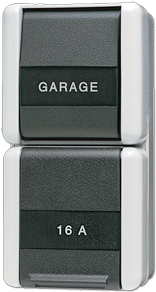 JUNG Switch and Cover 876NAW WG800 IP44 with Description Field 22x48mm (876NAW)
