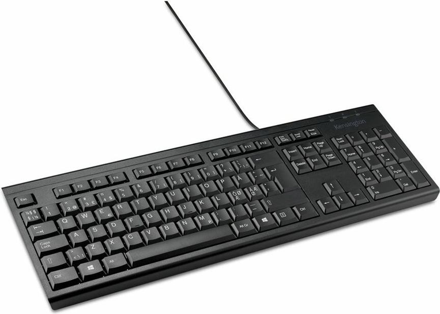 Kensington KB100 EQ Full Size Keyboard USB QWERTY Pan-Nordic Black OEM FSC-certified Cardboard (K63727PN)