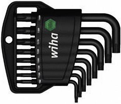 Wiha 36462 L-Torx Key Set - T9 to T40 - Black - Chrome Vanadium Steel (36462) T10 T15 T20 T25 T27 T30