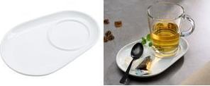 Ritzenhoff & Breker Coaster BIANCO, Oval Porcelain, 6 Pieces, Size: 125 x 180 x 20 mm